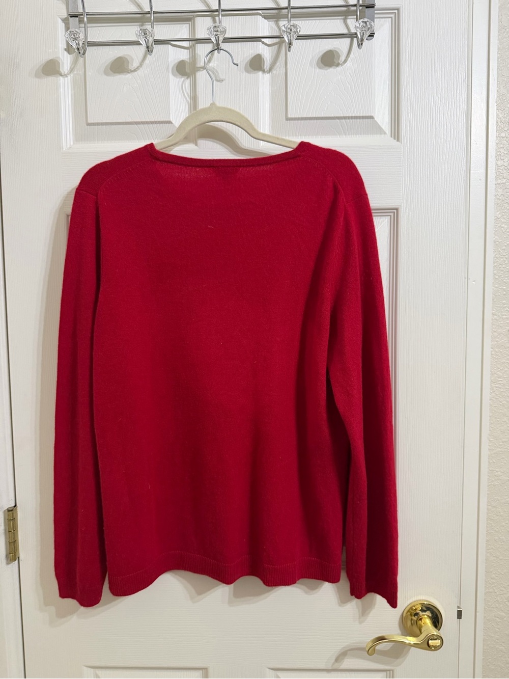 Talbots 100% Cashmere Pure Cashmere Red Long Sleeve Sweater Holidays Christmas - Picture 6 of 9